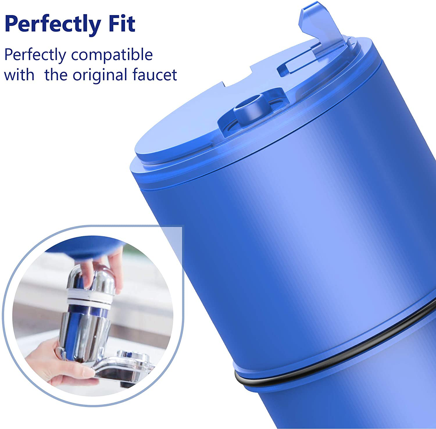 Overbest RF-9999 NSF Certified Water Filter, Replacement for Pur RF9999, RF-3375 Faucet Water Filter, Pur Faucet Model FM-2500V, FM-3700, PFM150W, PFM350V, PFM400H, PFM450S, Pur-0A1 (Pack of 3)