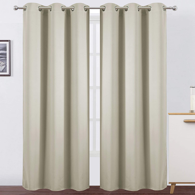 LEMOMO Light Beige Thermal Blackout Curtains/38 x 84 Inch/Set of 2 Panels Room Darkening Curtains for Bedroom