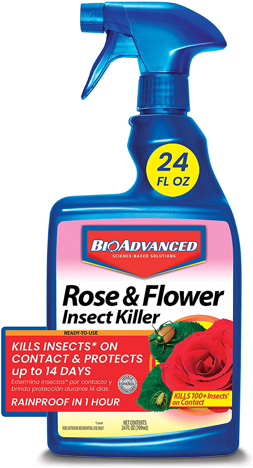 BIOADVANCED 708570 24 oz Rose & Flower Insect Killer RTU, 24-Ounce, White