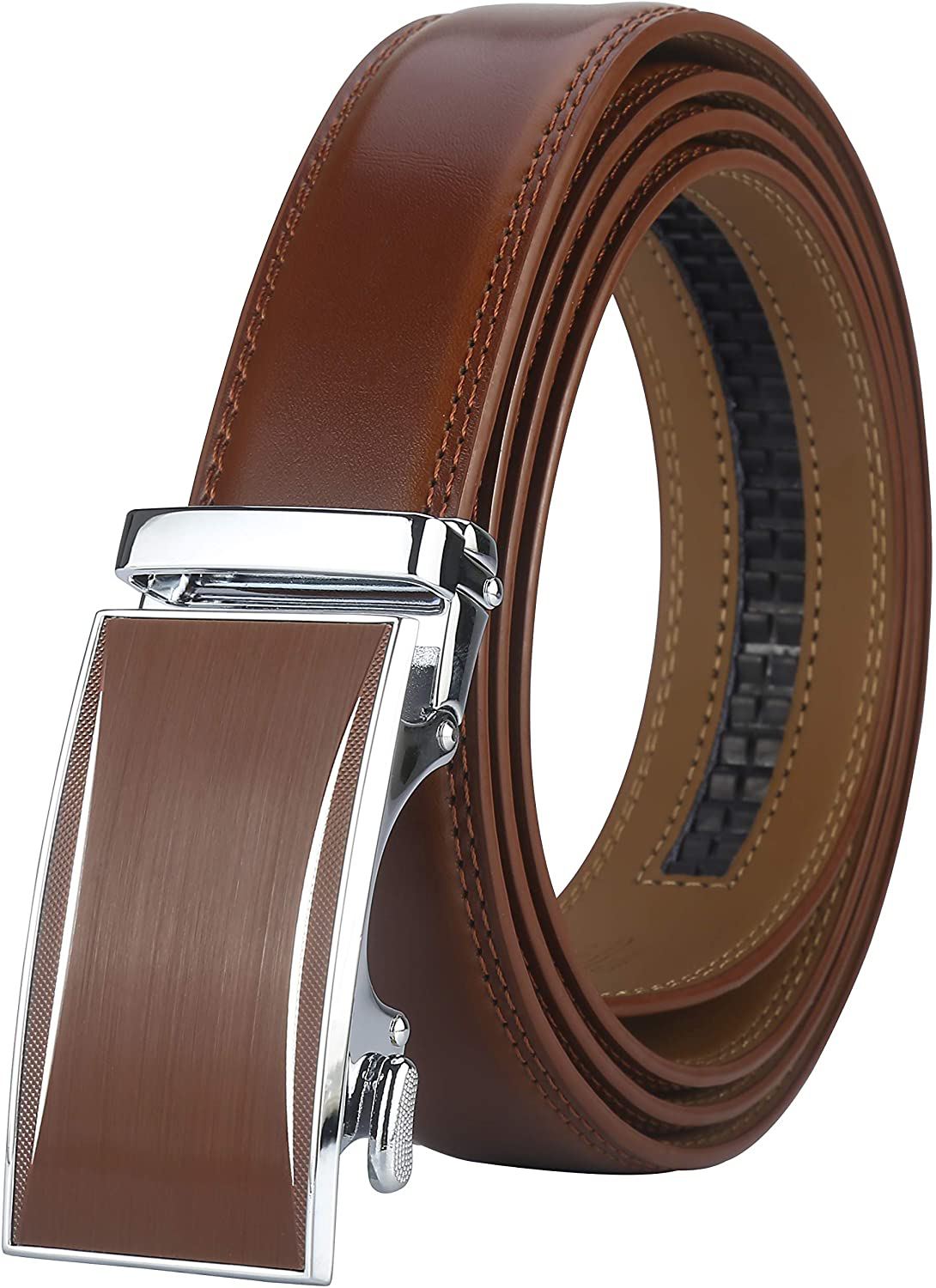 Lavemi Men'S Real Leather Ratchet Dress Belt with Automatic Buckle,Elegant Gift Box