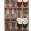 24 Pockets - SimpleHouseware Crystal Clear Over The Door Hanging Shoe Organizer, Brown
