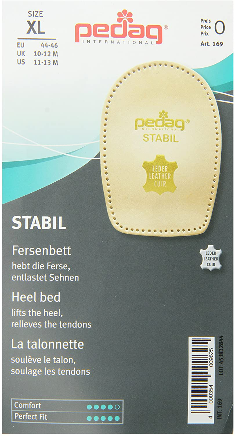 Pedag 169 Stabil Anatomically Shaped Leather Self-Adhesive Heel Lift, Extra Large (M11-13 EU 44-46)