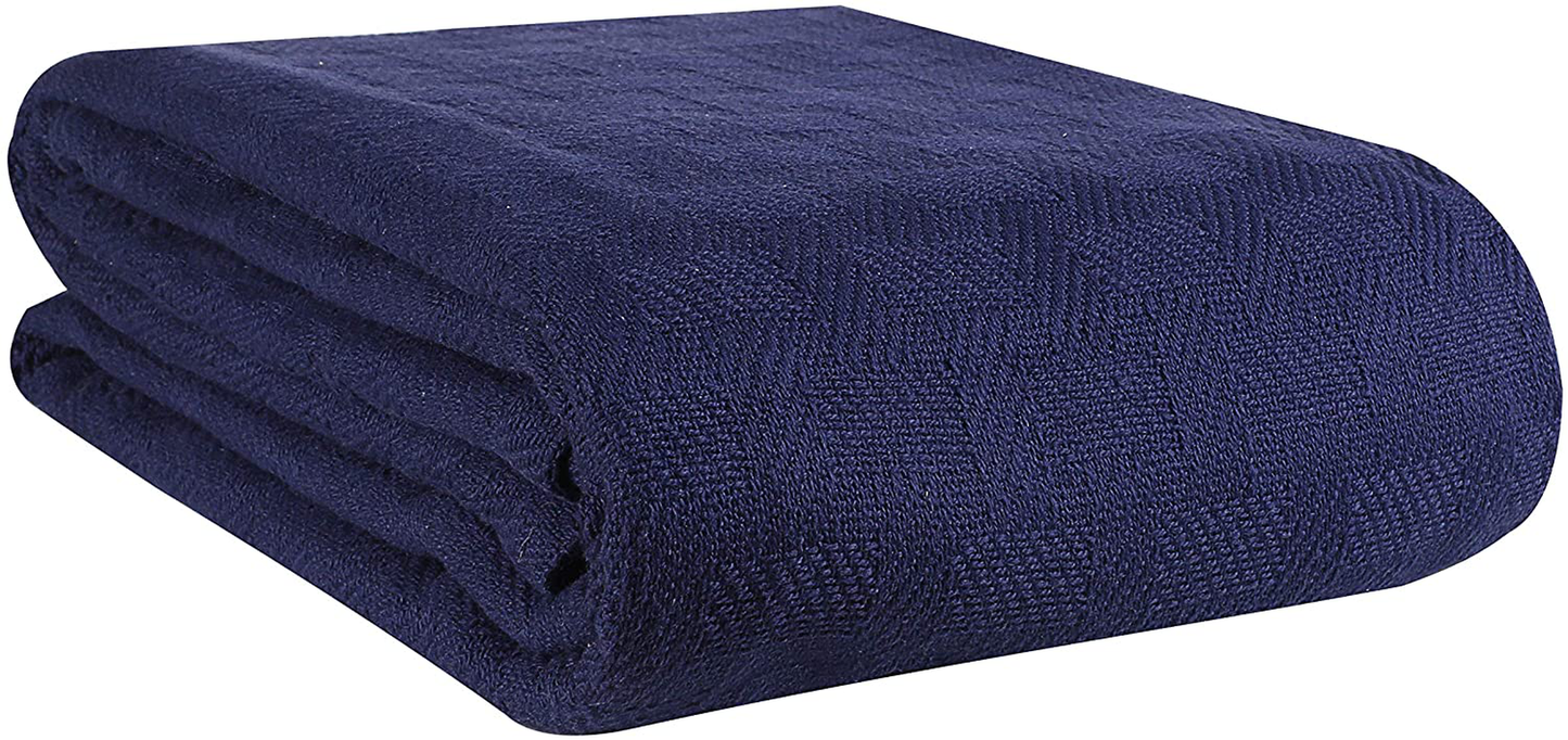 GLAMBURG 100% Cotton Bed Blanket, Breathable Bed Blanket Twin Size, Cotton Thermal Blankets Twin Size - Perfect for Layering Any Bed for All Season - Charcoal Grey