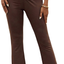 SheIn Women's Cut Out High Elastic Waist Long Pants Flare Leg Solid Trousers