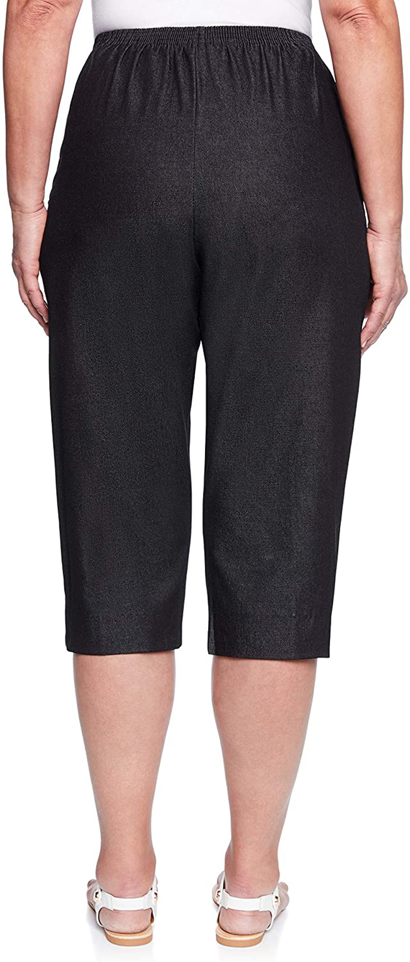 Alfred Dunner Women's Around Denim Capris Pants-Elastic Waist Jeans