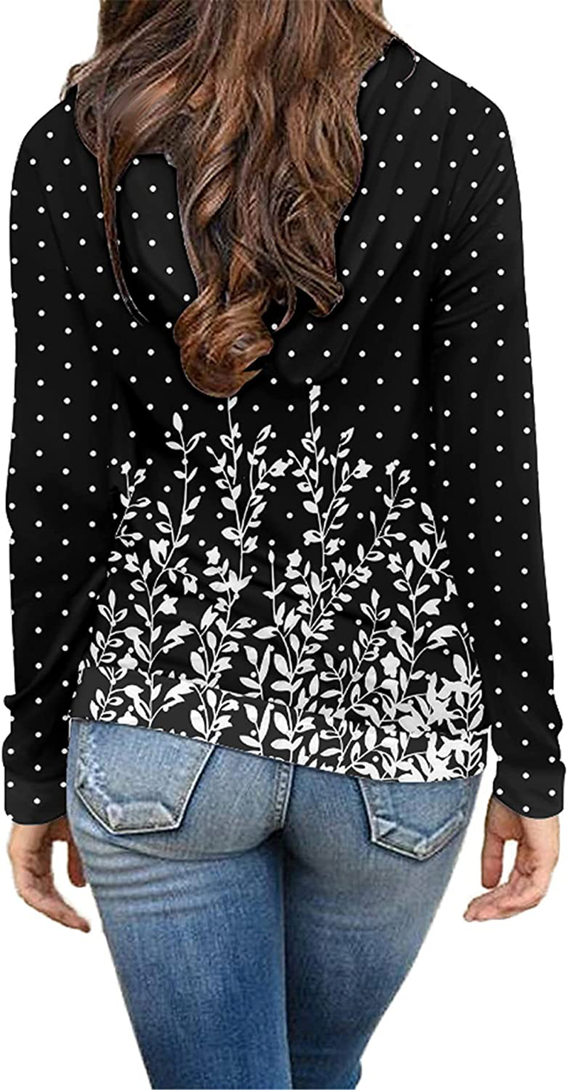 onlypuff Womens Fashion Hoodie Sweatshirt Floral Hoodies Casual Kangaroo Pocket Tunic Tops