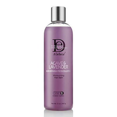 Design Essentials Agave & Lavender Moisturizing Hair Bath, Sulfate-Free Shampoo- Blow-Dry & Silk Press Collection - 12oz