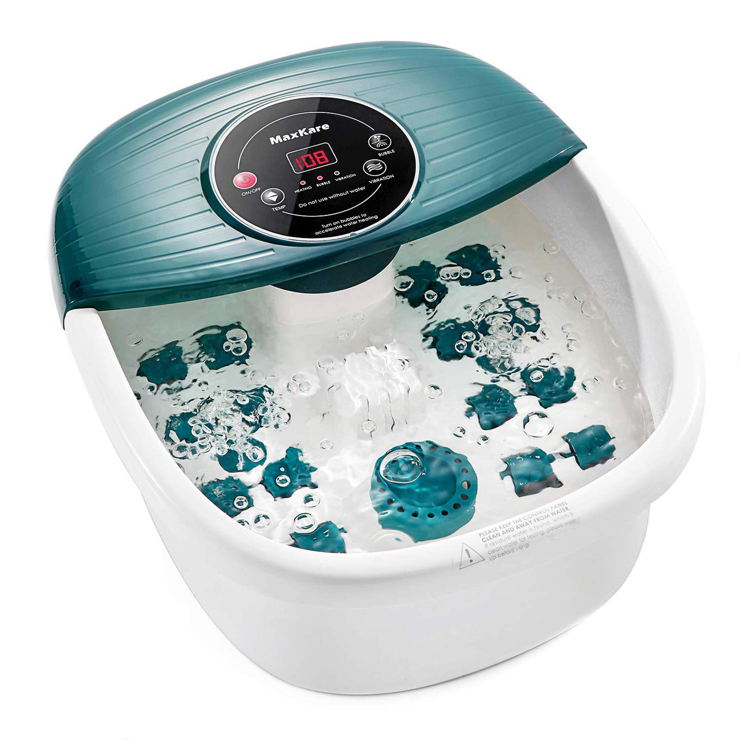 Foot Spa Bath Massager with Heat, Bubbles, and Vibration, Digital Temperature Control, 16 Massage Rollers with Mini Detachable Massage Points