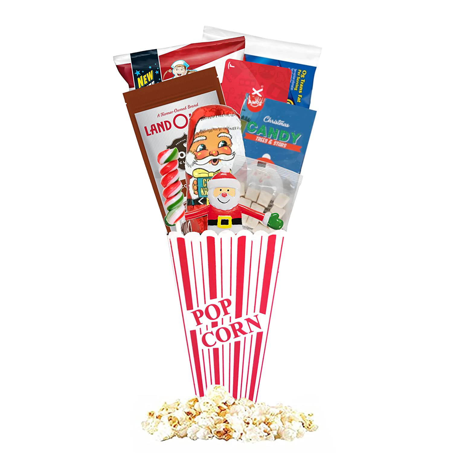 Christmas Redbox Movie Night Gift Baskets with Popcorn, Candy and Redbox Gift Card Movie Rental for College Students, Teens, Men, Kids, Date Night (Santa'S Reindeer)