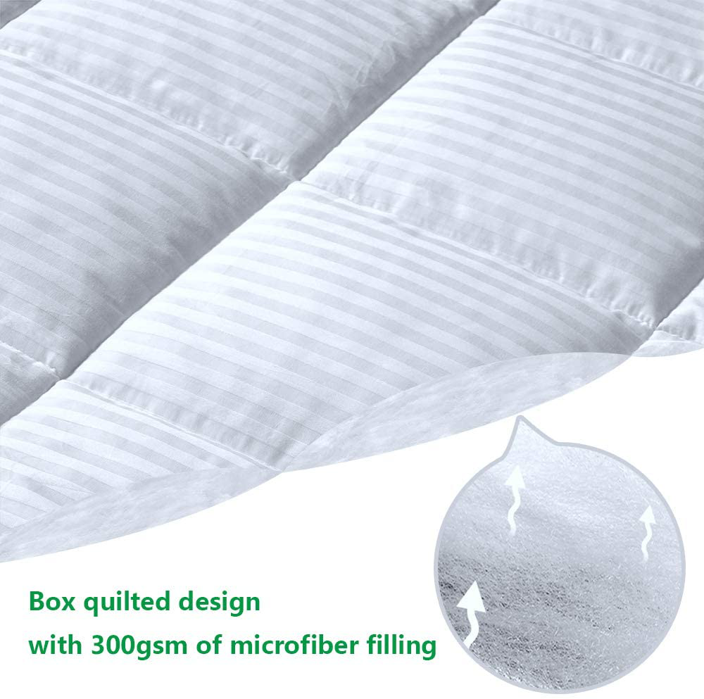 Mattress Pad for Twin XL Size Bed with 100% Ventilated Cotton Cover and Down Alternative Microfiber Filling with Secure Anchor Band Design Adapts to Mattress Depths from 6" to 22”, Machine Washable