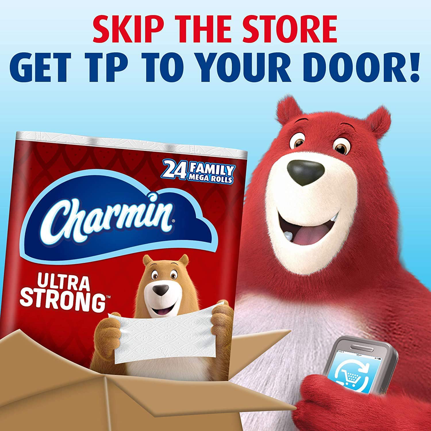 Charmin Ultra Strong Clean Touch Toilet Paper, 18 Family Mega Rolls = 90 Regular Rolls