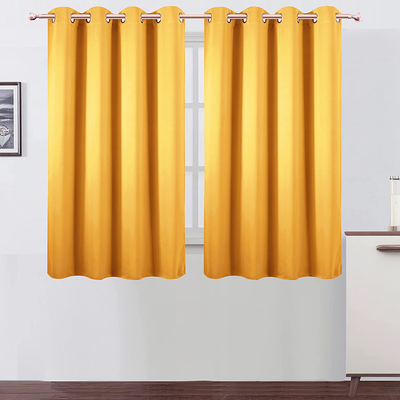LEMOMO Yellow Thermal Blackout Curtains/52 x 54 Inch/Set of 2 Panels Room Darkening Curtains for Bedroom