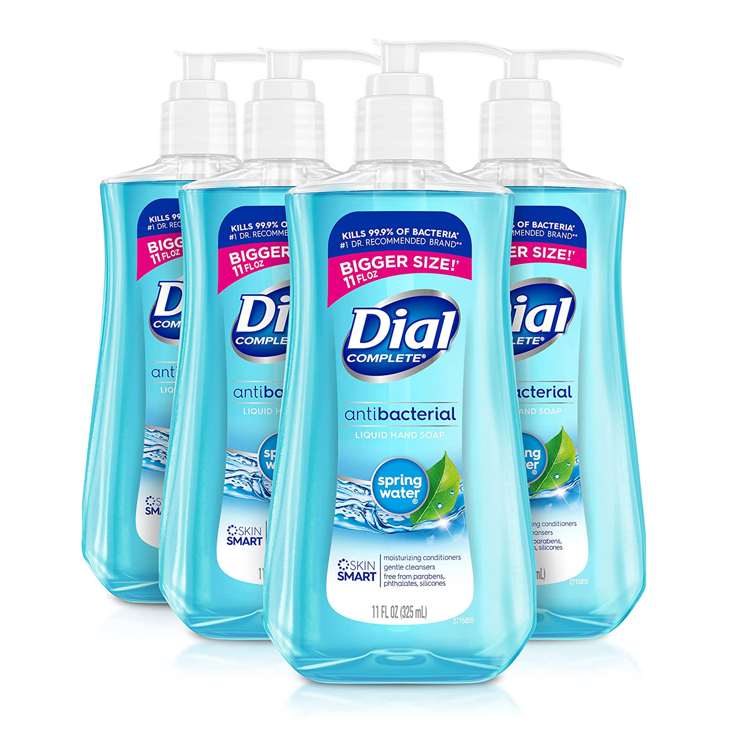 Dial Antibacterial Liquid Hand Soap, Spring Water, 11 Ounce (Pack of 4)