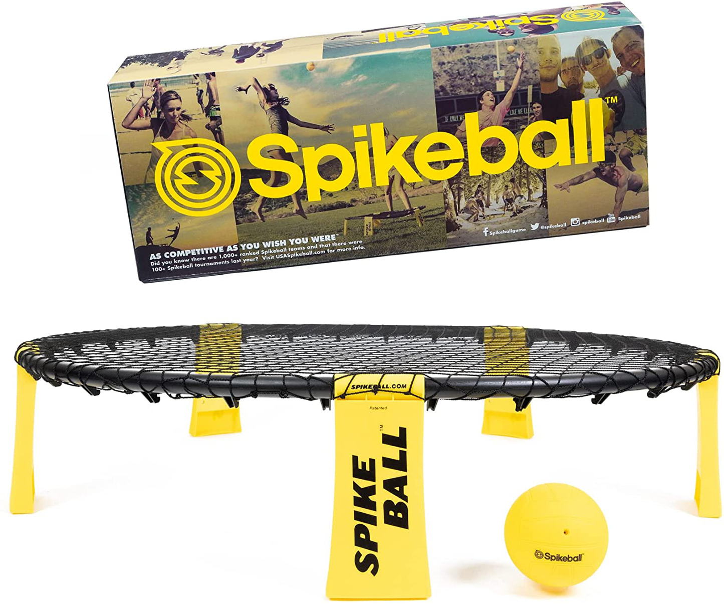Spikeball Game Set - Played Outdoors, Indoors, Lawn, Yard, Beach, Tailgate, Park - Includes 1 Ball, Drawstring Bag, and Rule Book - Game for Boys, Girls, Teens, Adults, Family