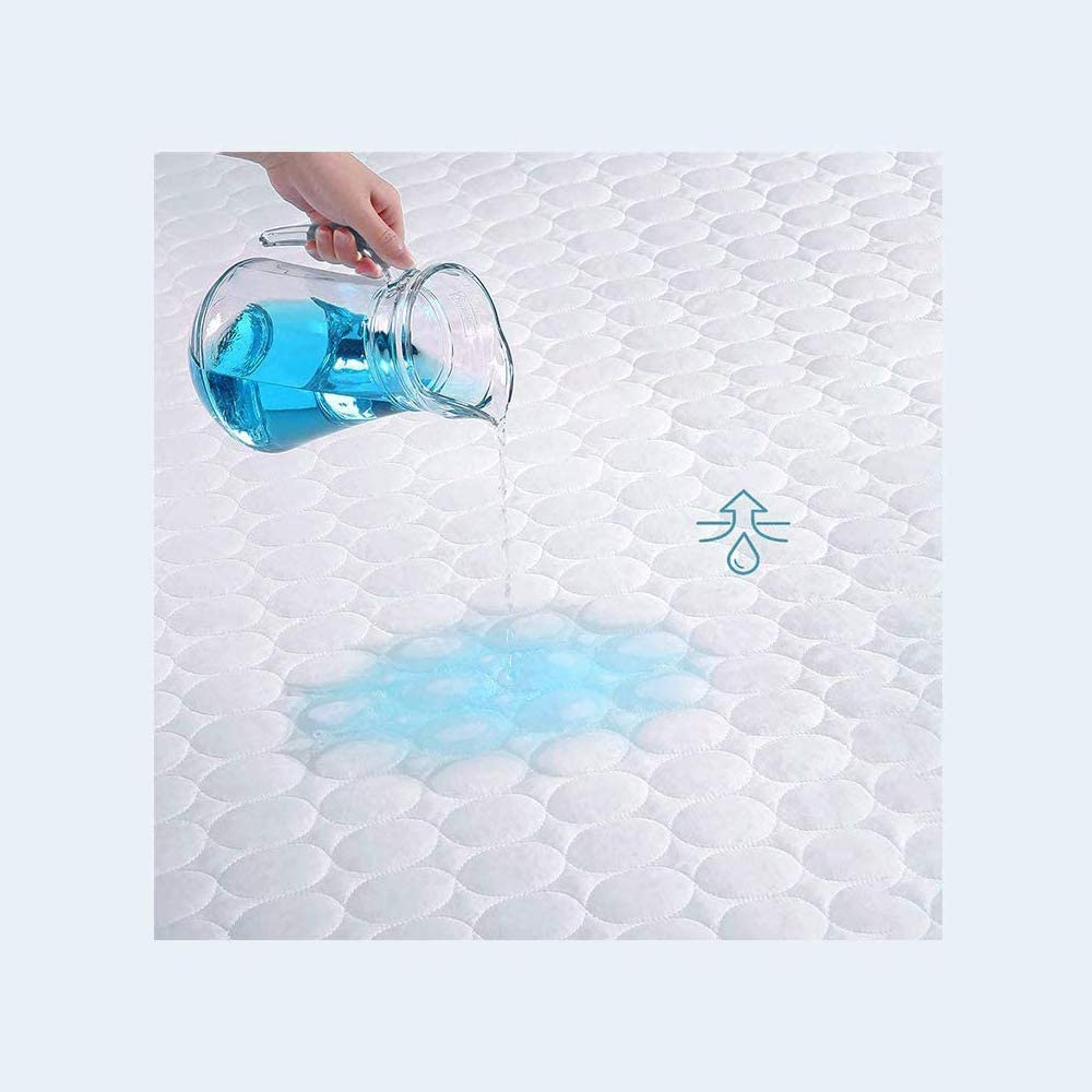 Bedecor Quilted Fitted Mattress Pad Super Water Absorption Deep Pocket to 18 Inches - Twin