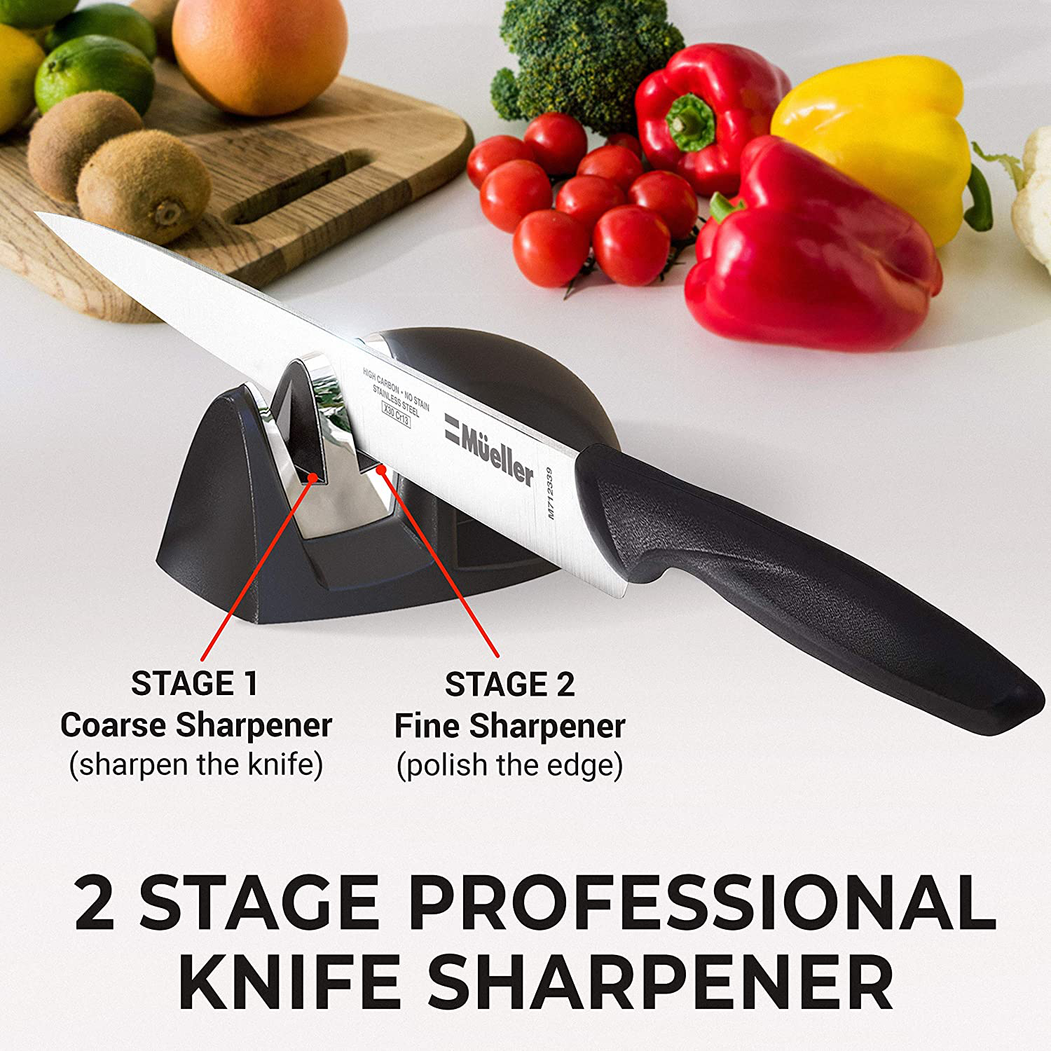 7-Piece Ultra Sharp Deluxe Stainless Steel Pro Kitchen Knife Set with Acrylic Stand