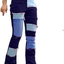 Syydn Women's High Waisted Stretch Patchwork Straight Jeans Sexy Denim Pants