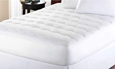 kathy ireland Microfiber Waterproof Mattress Pad (Topper) - 18'' Stretchable Pocket, King, White