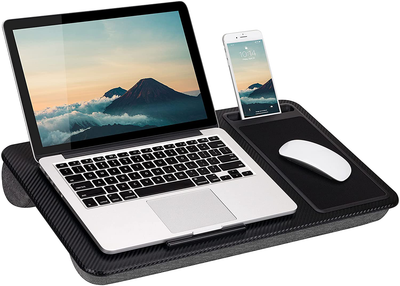 LapGear Home Office Lap Desk with Device Ledge, Mouse Pad, and Phone Holder