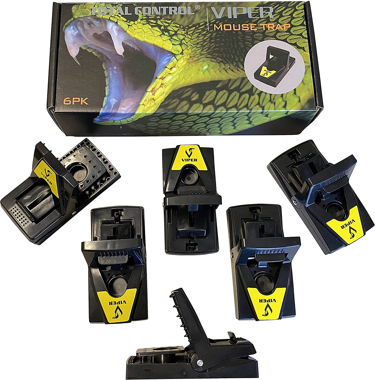 Viper Mouse Traps Lightning Fast Snap Trap, Premium Mouse Trap for Indoor / Outdoor - 6 Pack