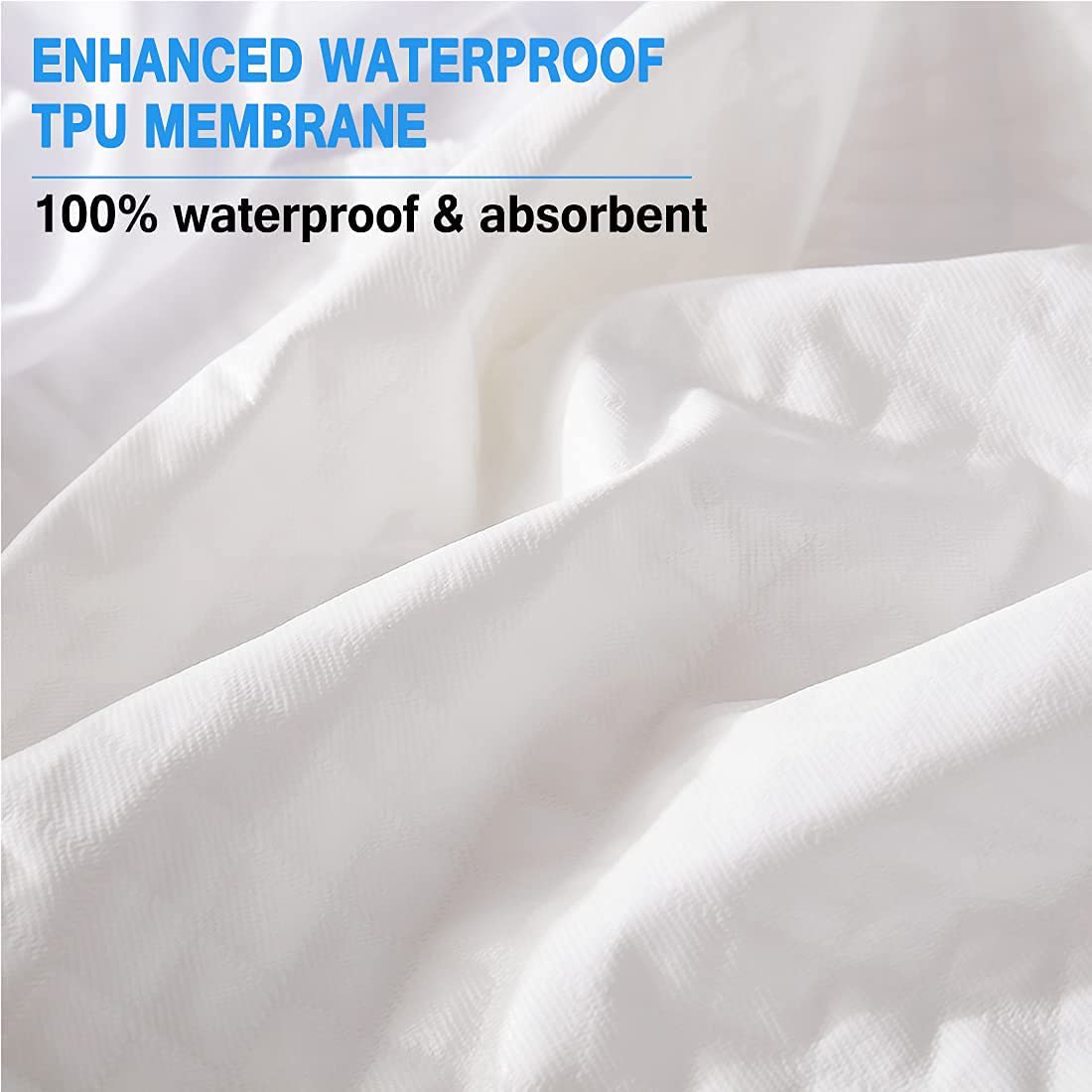 Friendriver Waterproof Mattress Protector, Quilted Fitted Mattress Topper, Ultra Soft Breathable Bed Mattress Pad for Maximum Protection, Mattress Cover Stretches up to 18'' Deep (Queen)