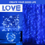 SUNNEST 300 LED Curtain String Light, 8 Lighting Modes Fairy Window String Lights Wedding Party Home Garden Bedroom Outdoor Indoor Wall Decorations