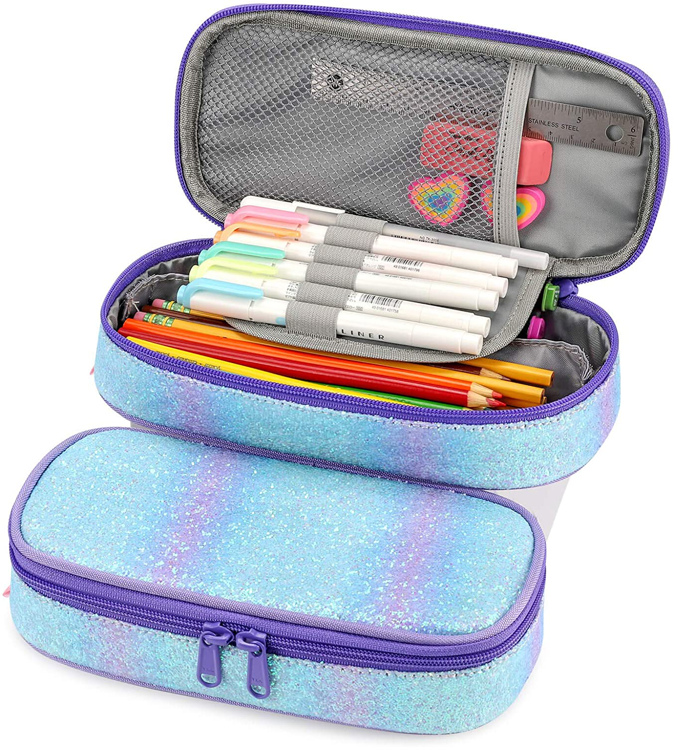 Pencil Case for Kids Glitter Little Girls Pen Pouch