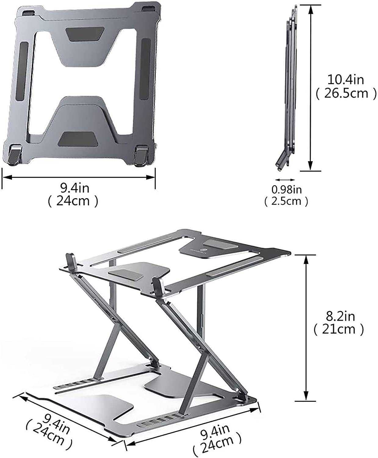 Laptop Stand, Foldable Portable Laptop Stand for Desk, Folding Laptop Stand Adjustable Height, Ergonomic Compatible with 11-17.3 ‘’Laptops