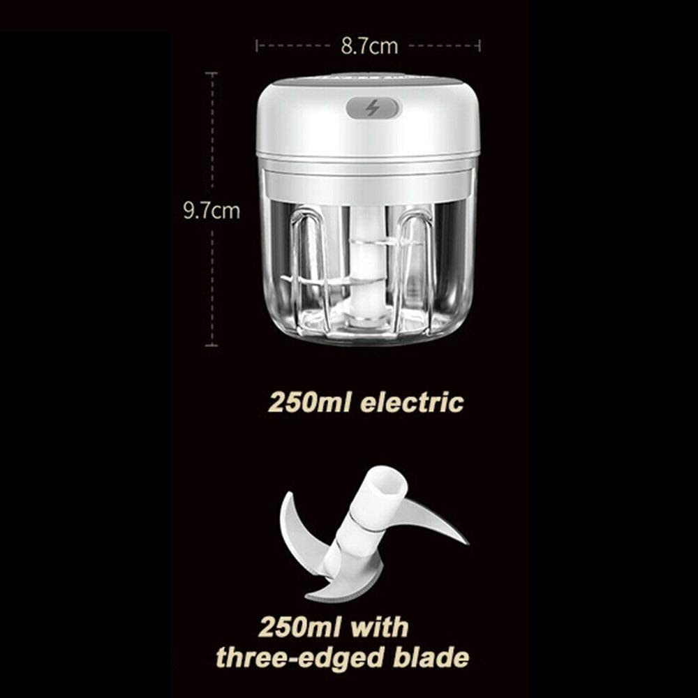 Electric Mini Garlic Chopper Food Chopper，Usb Rechargeable Mini Chopper for Beef/Fruits/Vegetables/Garlic/Onion- Safe Child Lock, Best Gift for Mom - 1 Blades Included (250Ml)