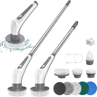 Cordless Cleaning Electric Spin Scrubber with 9 Heads & Extension Handle