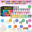 DIY Tie Dye Kits, Emooqi 32 Colours All-in-1 Tie Dye Set Contain 32 Bag Pigments, Rubber Bands, Gloves, Sealed Bag, Apron and Table Covers