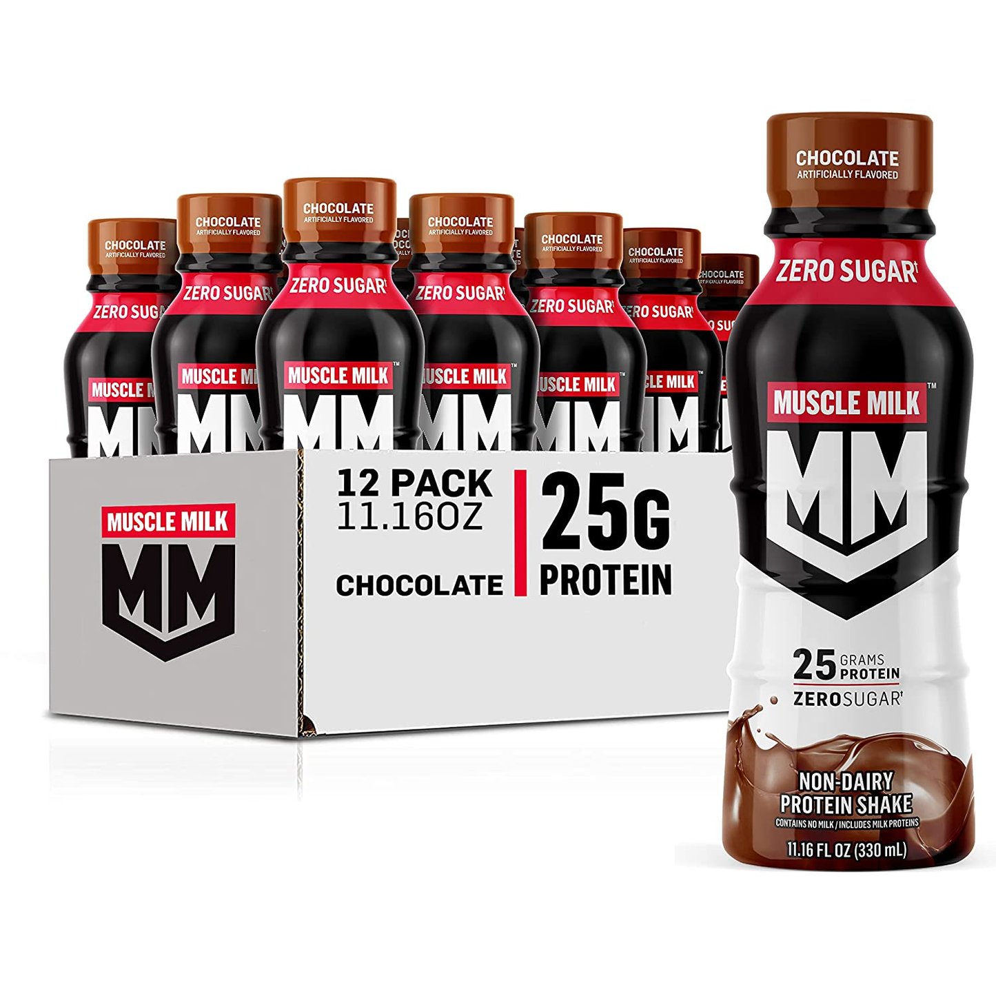 Muscle Milk Genuine Protein Shake, Chocolate, 20G Protein, 11.16 Fl Oz (Pack of 12), Packaging May Vary