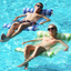 FindUWill 2-Pack Premium Swimming Pool Float Hammock, Multi-Purpose Inflatable Hammock (Saddle, Lounge Chair, Hammock, Drifter), Water Hammock Lounge (Pink and Lightblue)