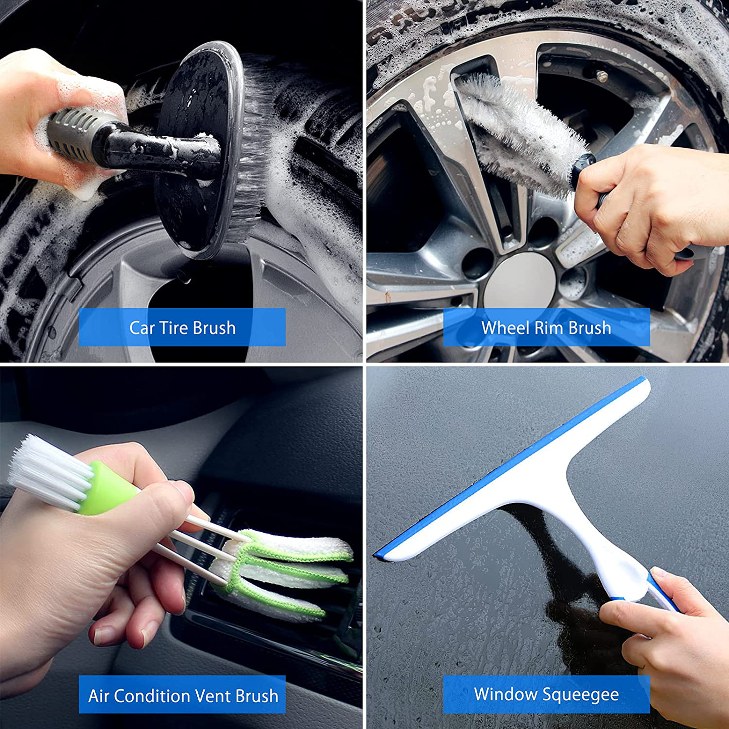 VEEAPE Car Wash Kit 14Pcs Car Detailing Kit, Car Cleaning Kit Car Accessories For Women, Car Wax Cleaning Supplies Interior Exterior Cleaner - Cleaning Gel, Car Wash Brush with Long Handle, Bucket