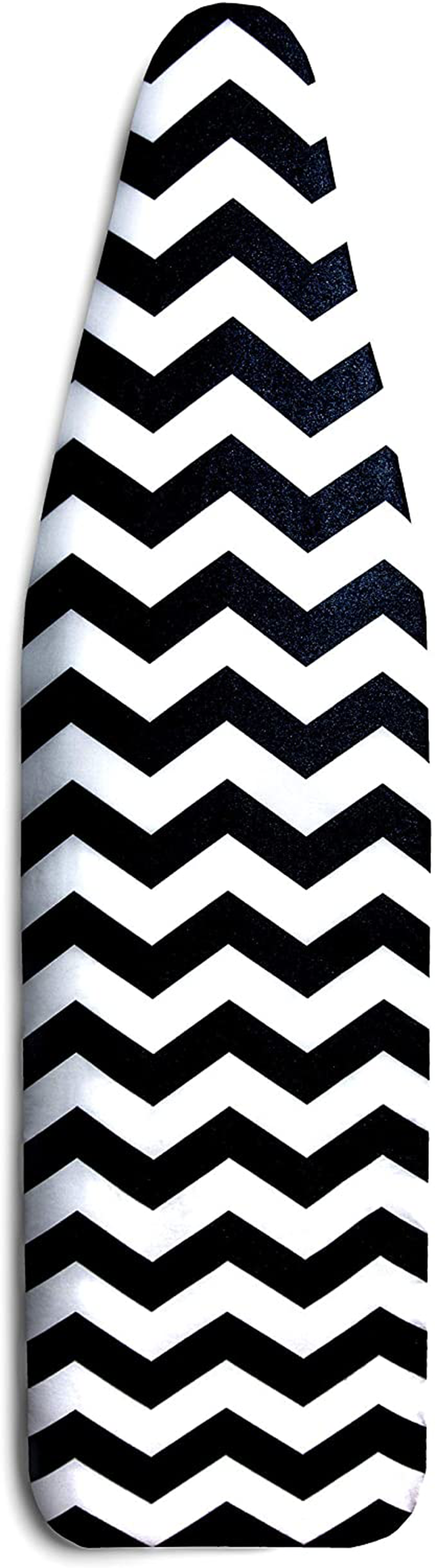 EPICA Silicone Coated Ironing Board Cover- Resists Scorching and Staining - 15" x54 (Chevron: Black and White)