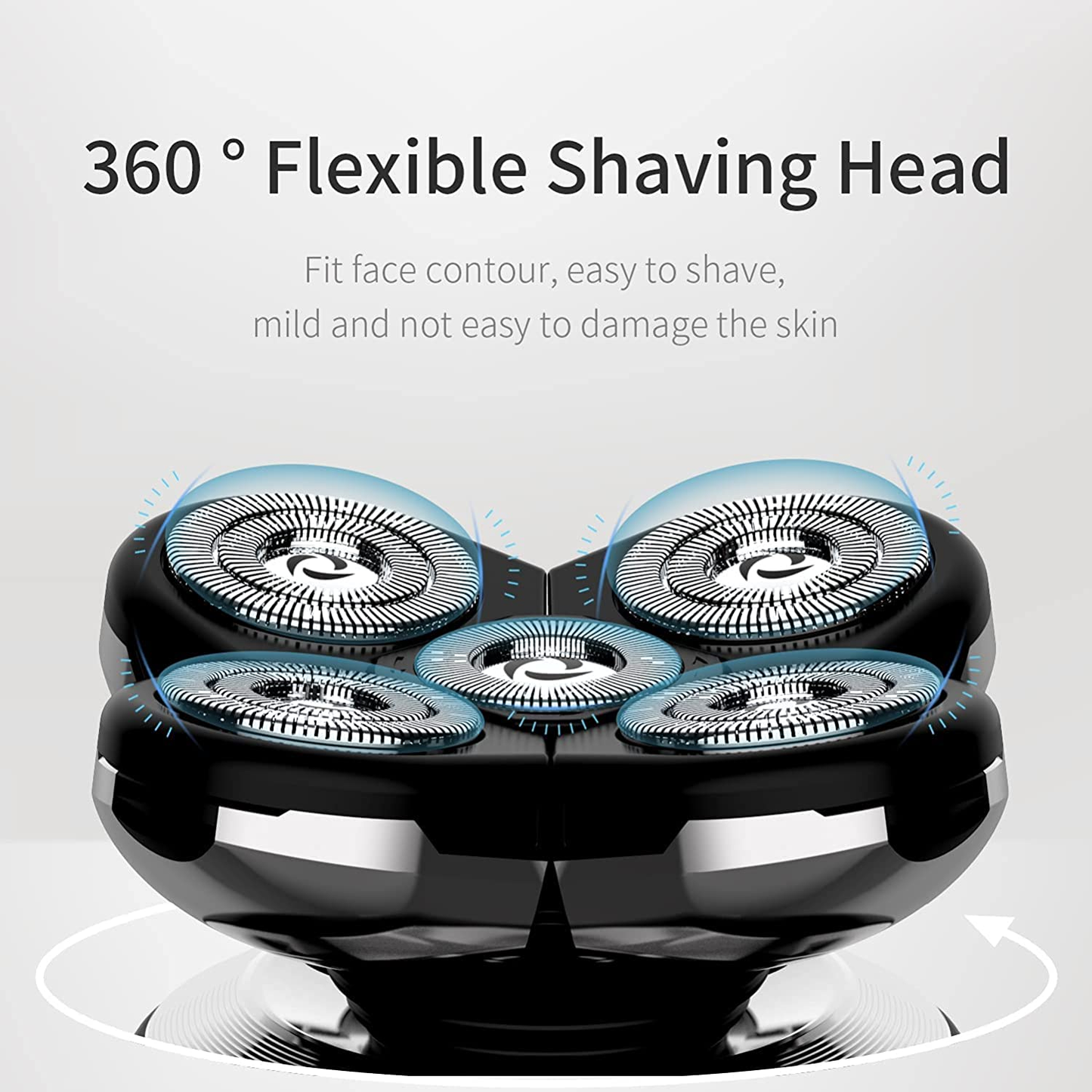 Electric Head Shaver, Wet and Dry Cordless Rotary Shaver for Bald Men, Ipx7-Waterproof, Faster-Charging Kit, USB Rechargeable Head Razors with LED Display