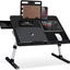 Laptop Bed Tray Desk Adjustable Laptop Stand for Bed, Foldable Laptop Table with Storage Drawer for Eating, Working, Writing, Gaming, Drawing