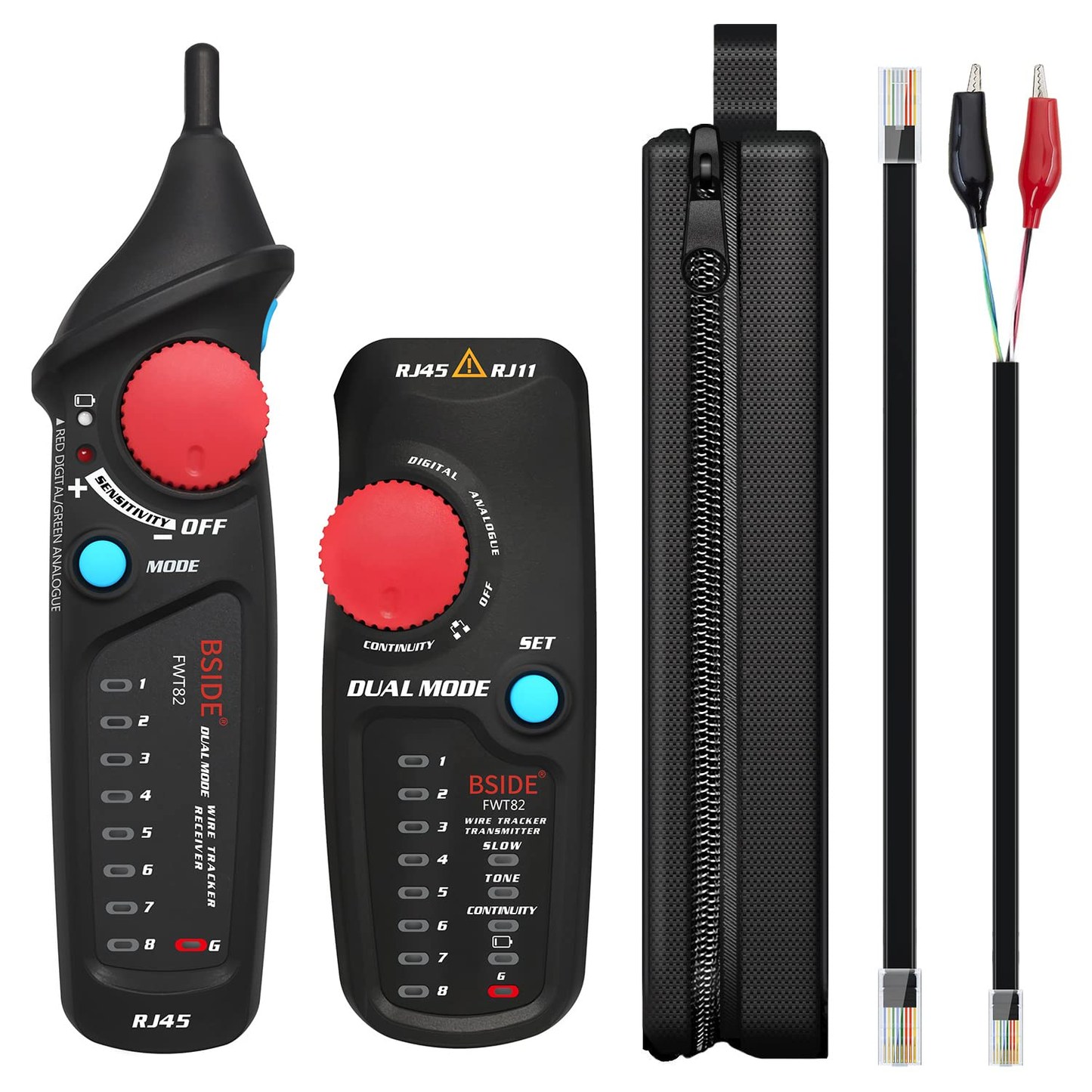 Network Cable Tester & Voltage Detector Kit RJ45 RJ11 Wire Tracker Telephone Line Tester and EBTN Display Voltage Detector Combo Electrical Test Kit, Pocket Size