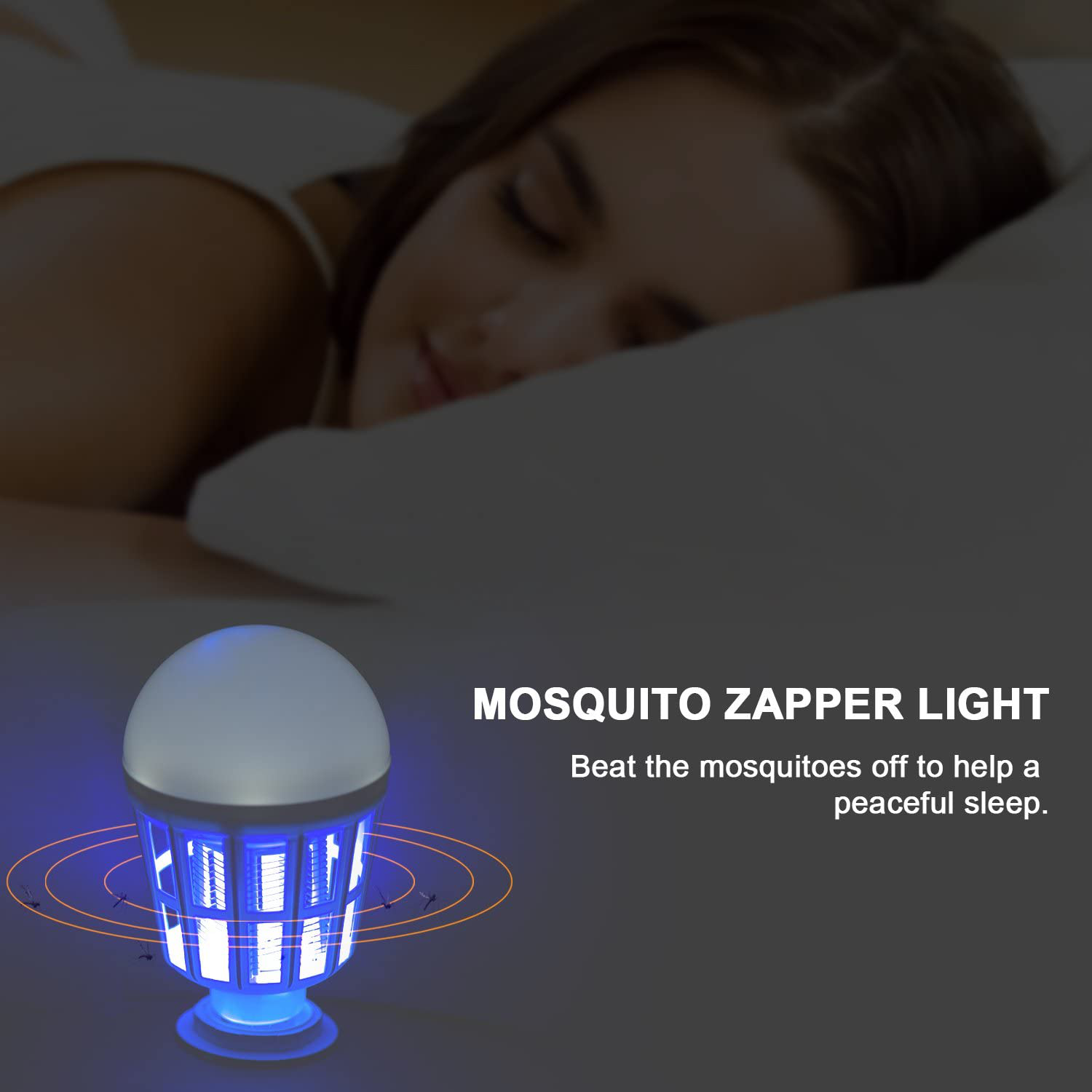 SUNNEST Bug Zapper, 2 in 1 Mosquito Killer Lamp Bug Zappers Light Bulb, Electronic Insect & Fly Killer for Home Kitchen Indoor Outdoor Patio Backyard - 110V E26/E27