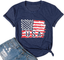 Women American Flag Shirt USA 4Th of July Independence Day T-Shirt Patriotic Stars Stripes Short Sleeve Tee Tops