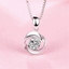 Womens Rose Pendant Necklace 925 Sterling Silver White Clear Austrian Crystal Gift Packing
