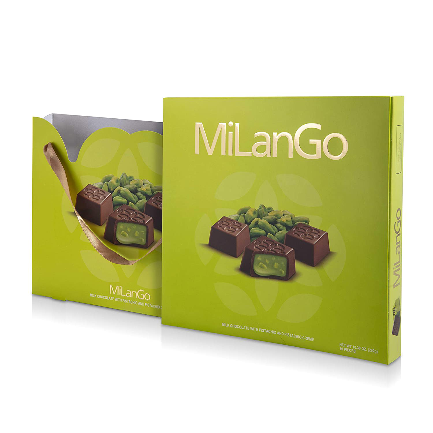 Milango Classic Pistachio Chocolate Gift Basket, Gourmet Christmas Holiday Corporate Food Gifts in Elegant Box, Thanksgiving, Halloween, Birthday or Get Well Baskets Idea for Men & Women