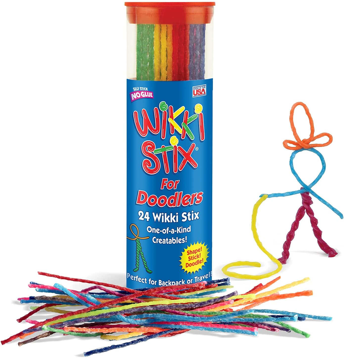 Sensory Fidget Toy, Arts and Crafts for Kids, Non-Toxic, Waxed Yarn, 6 Inch, Reusable Molding and Sculpting Sticks, American, Assorted Colors, 24 Count (Pack of 1), Multi