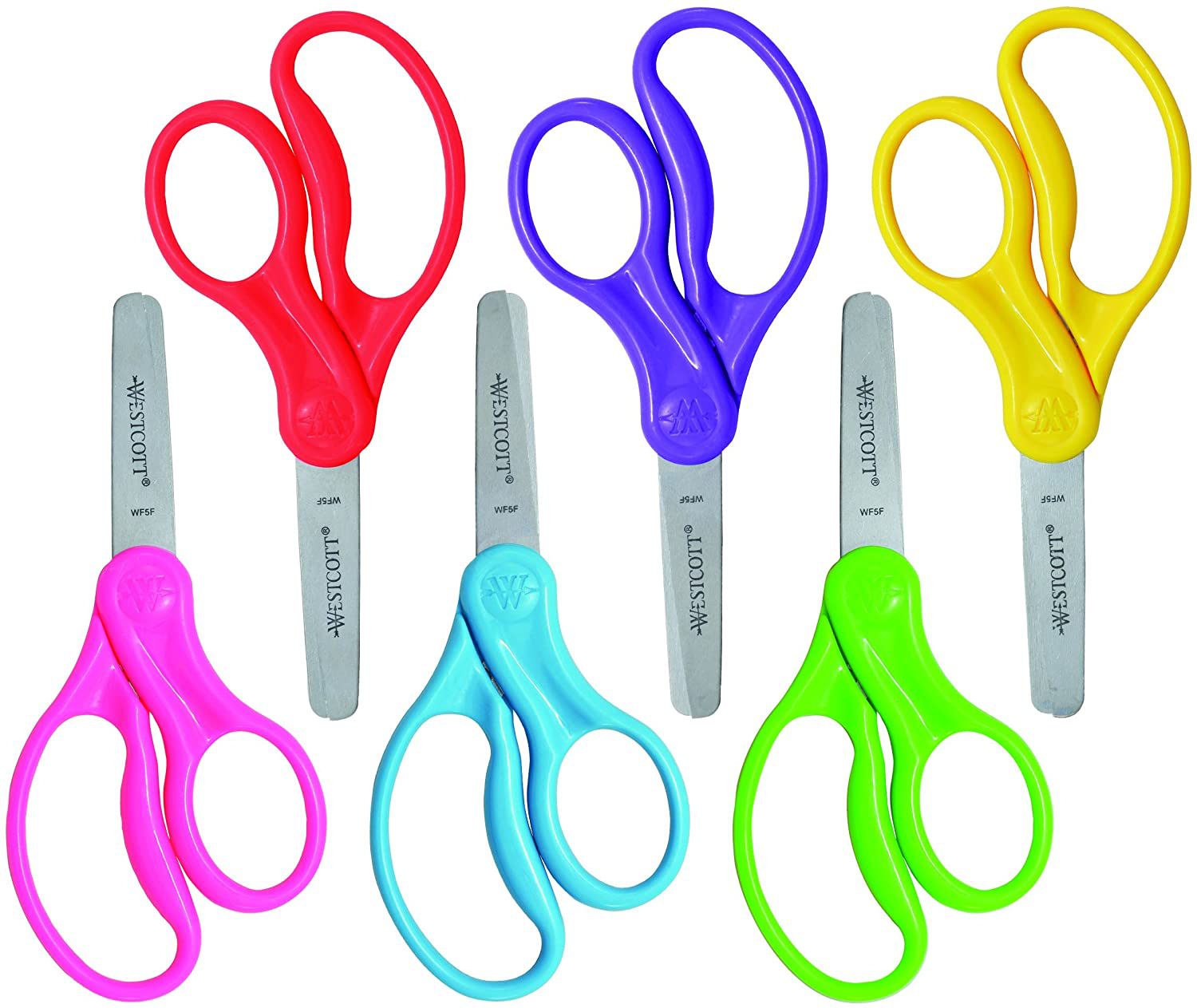 Westcott Right- & Left-Handed Scissors For Kids, Assorted, 6 Pack