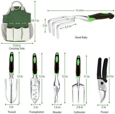 AOKIWO 83 Pcs Garden Tools Set Succulent Tools Set, Heavy Duty Aluminum Manual Garden Kit Outdoor Gardening Gifts Tools for Men Women (Green)