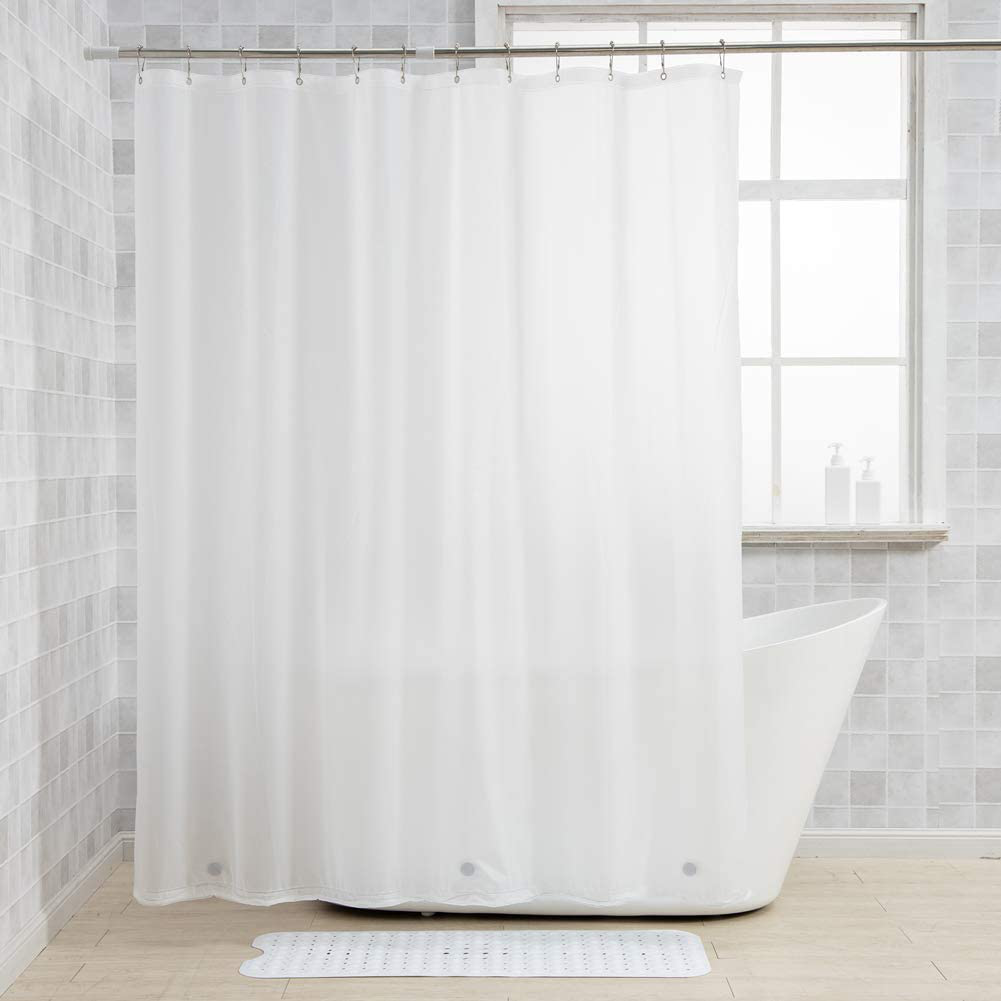 AmazerBath Lightweight Shower Curtain Liner, 72x72 Inches PEVA 3G Shower Curtain Liner with Magnets and 12 Grommet Holes, Waterproof Thin Plastic Liners-Clear