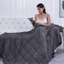 Weighted Blanket (Dark Grey,48"X72"-15Lbs) Cooling Breathable Heavy Blanket Microfiber Material with Glass Beads Big Blanket for Adult All-Season Summer Fall Winter Soft Thick Comfort Blanket