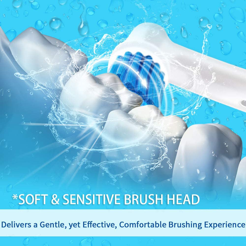 18pcs Sensitive Gum Care Replacement Brush Heads Compatible with Oral b Braun Electric Toothbrush. Soft Bristle for Superior and Gentle Clean.