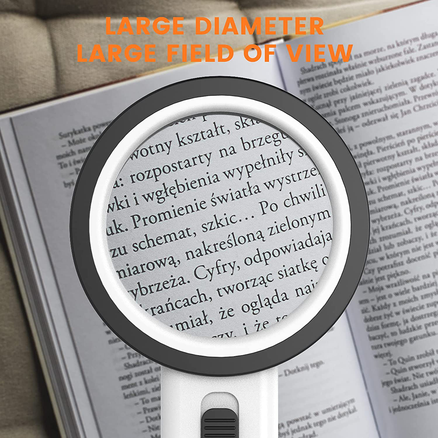 Magnifying Glass with Light, 30X Handheld Large Magnifying Glass 12 LED Illuminated Lighted Magnifier for Macular Degeneration, Seniors Reading, Soldering, Inspection, Coins, Jewelry, Exploring(White)