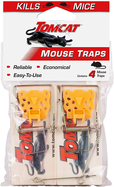 Tomcat Mouse Traps (Wooden), 4 Traps